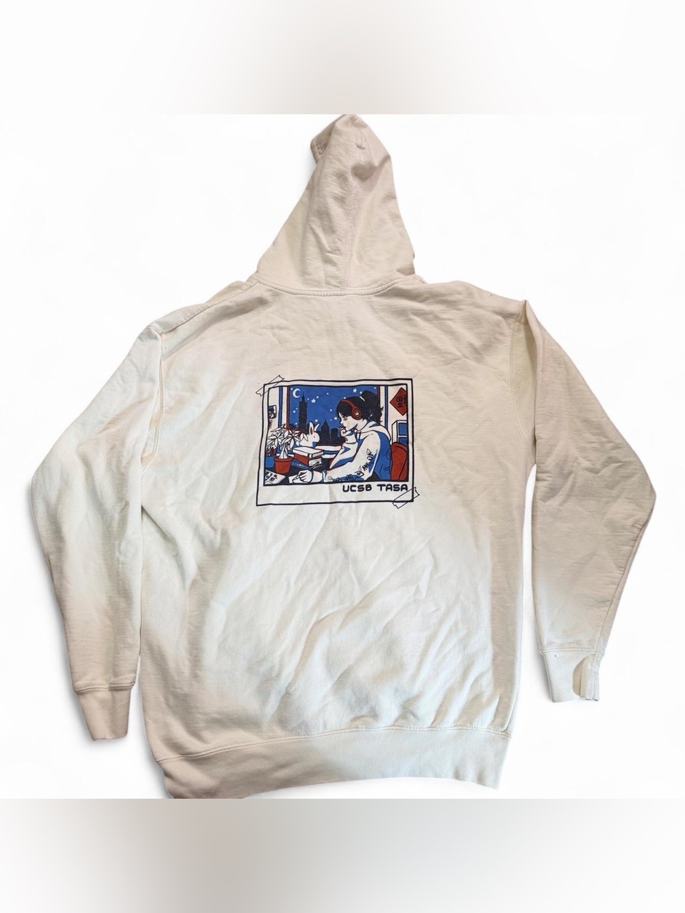 UCSB TASA Cream Graphic Crewneck Hoodie